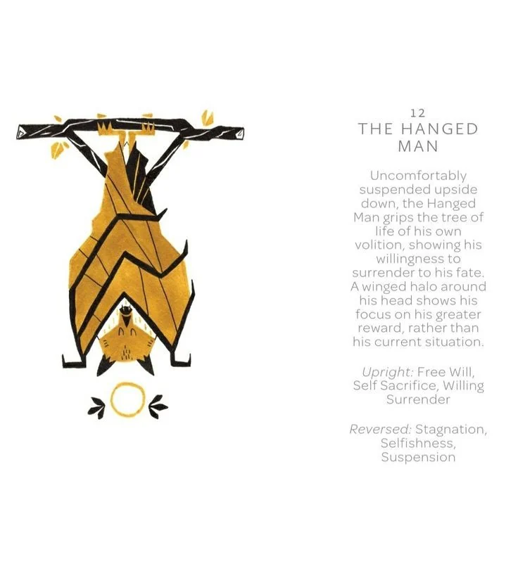 The Hanged Man card from the Arcanis Tarot deck