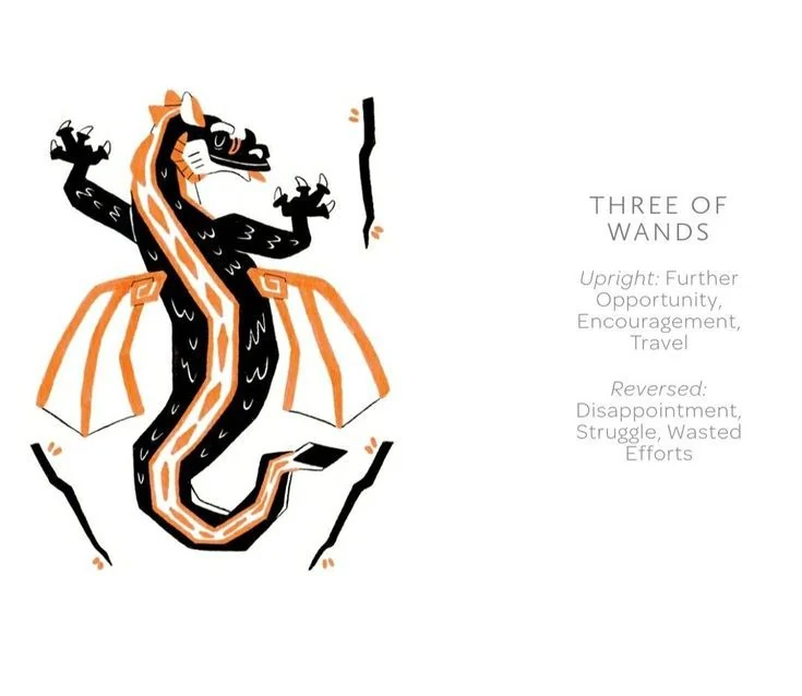 3 of Wands card from the Arcanis Tarot deck