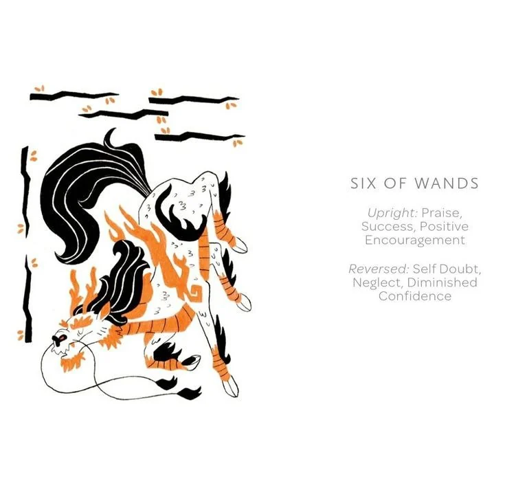 6 of Wands card from the Arcanis Tarot deck