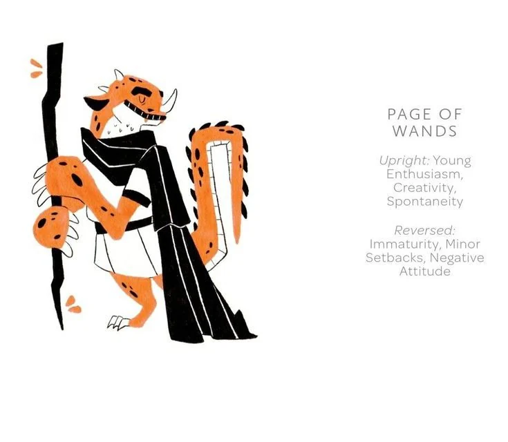 Page of Wands card from the Arcanis Tarot deck