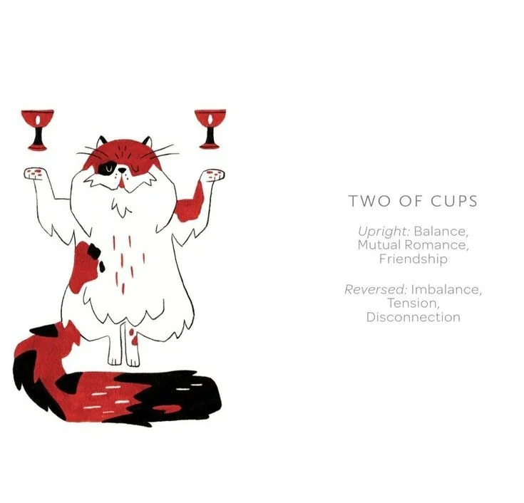 2 of Cups card from the Arcanis Tarot deck