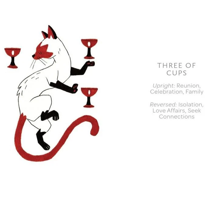 3 of Cups card from the Arcanis Tarot deck