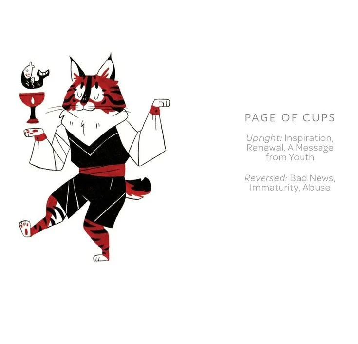 Page of Cups card from the Arcanis Tarot deck
