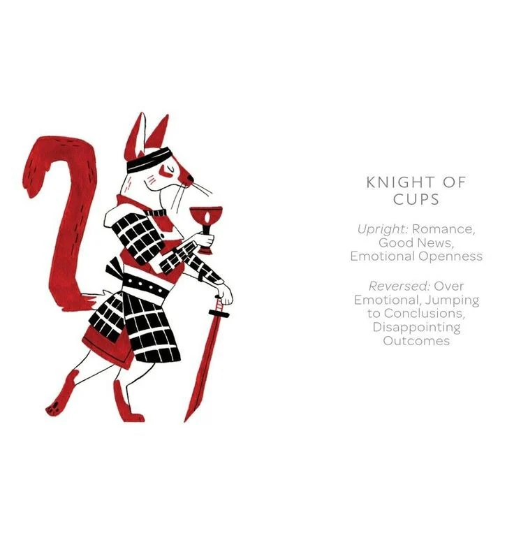 Knight of Cups card from the Arcanis Tarot deck
