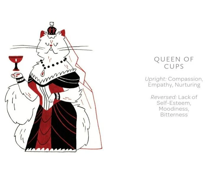 Queen of Cups card from the Arcanis Tarot deck