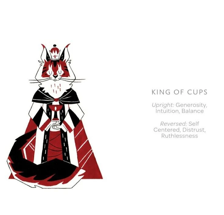 King of Cups card from the Arcanis Tarot deck