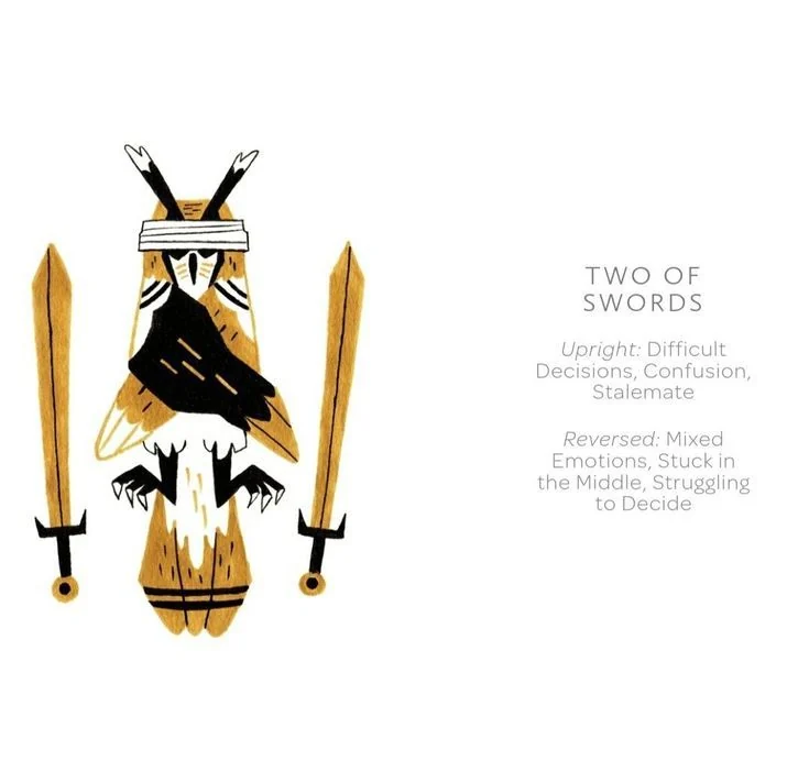 2 of Swords card from the Arcanis Tarot deck