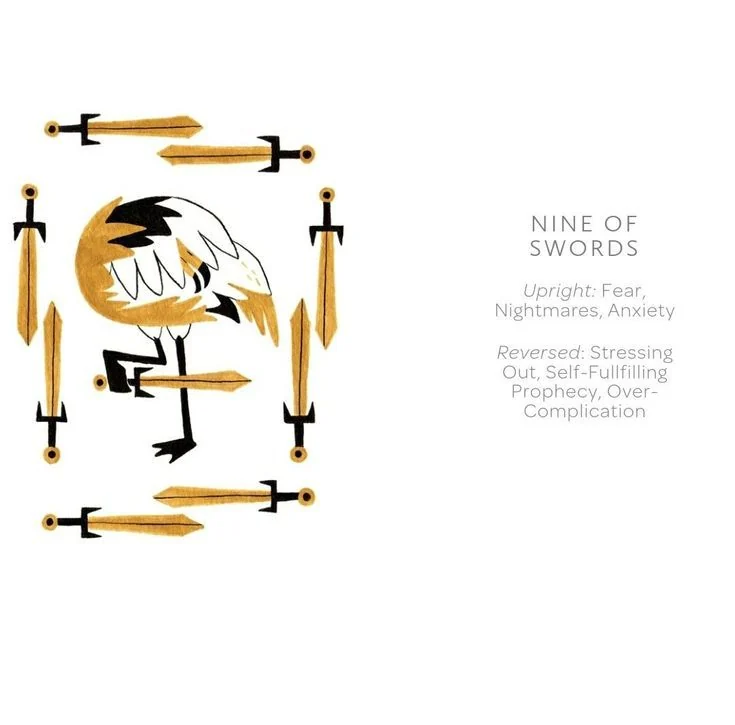 9 of Swords card from the Arcanis Tarot deck