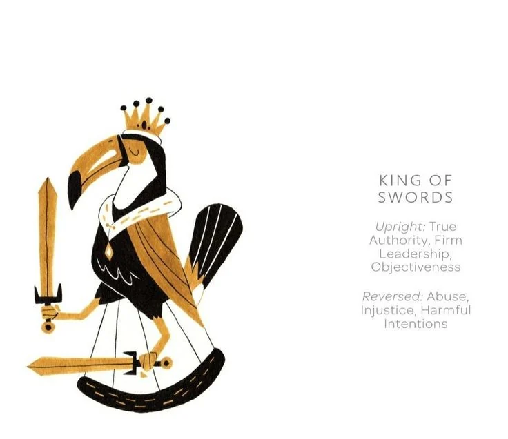 King of Swords card from the Arcanis Tarot deck