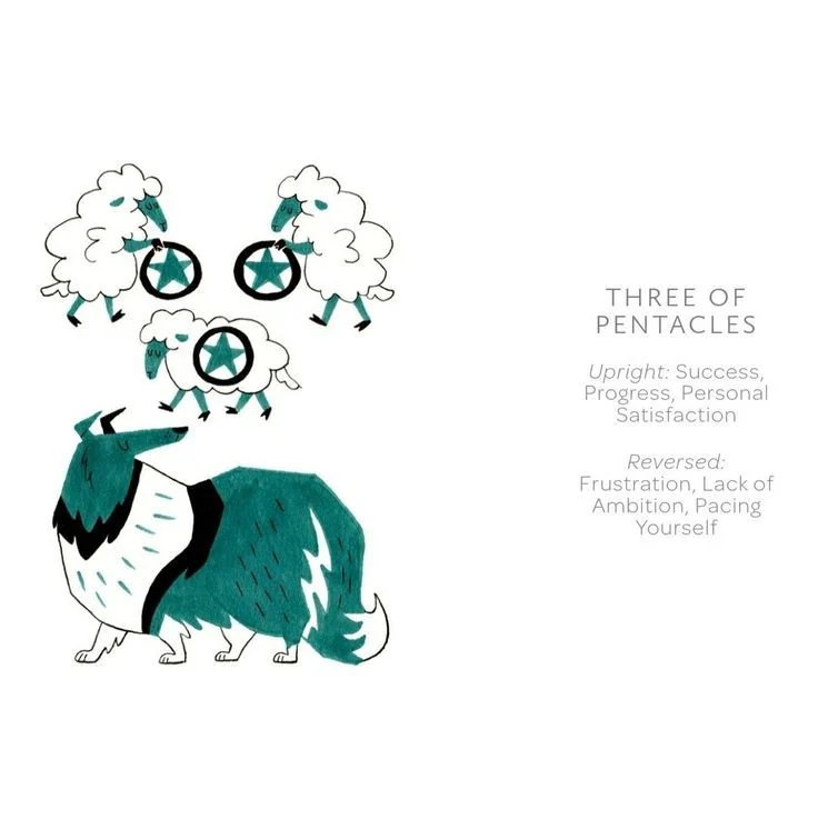 3 of Pentacles card from the Arcanis Tarot deck