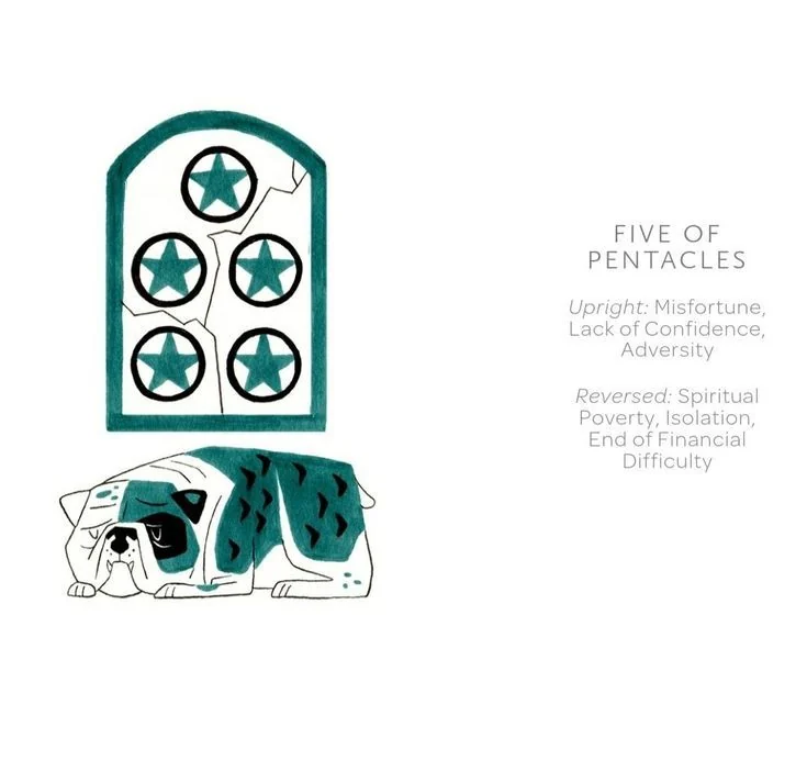 5 of Pentacles card from the Arcanis Tarot deck