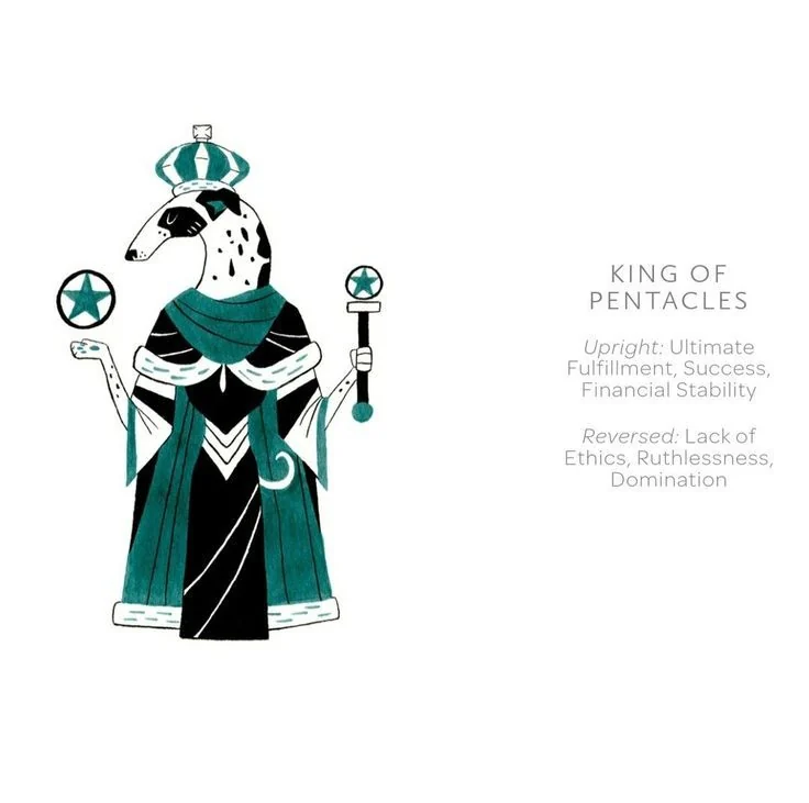 King of Pentacles card from the Arcanis Tarot deck