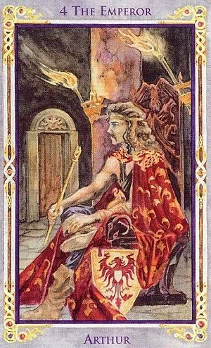 4 The Emperor card from the Arthurian Tarot deck