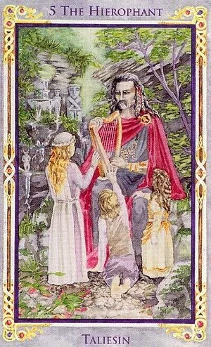 5 The Hierophant card from the Arthurian Tarot deck
