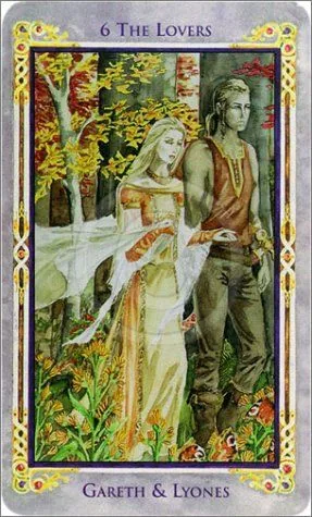 6 The Lovers card from the Arthurian Tarot deck