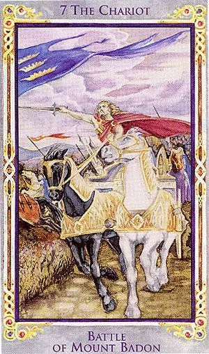 7 The Chariot card from the Arthurian Tarot deck
