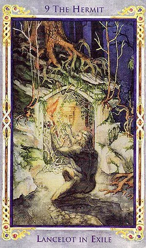9 The Hermit card from the Arthurian Tarot deck