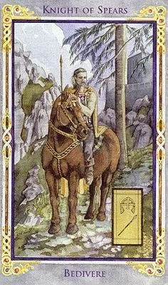 Knight of Spears card from the Arthurian Tarot deck
