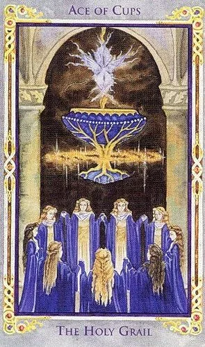 Ace of Cups card from the Arthurian Tarot deck