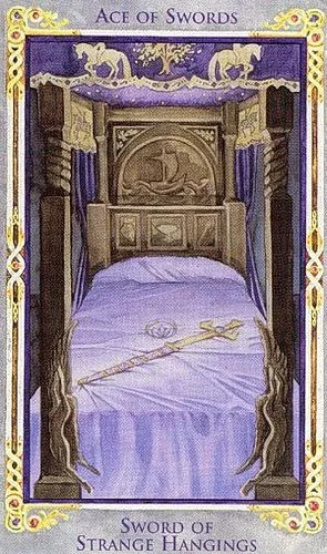 Ace of Swords card from the Arthurian Tarot deck
