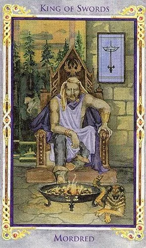 King of Swords card from the Arthurian Tarot deck