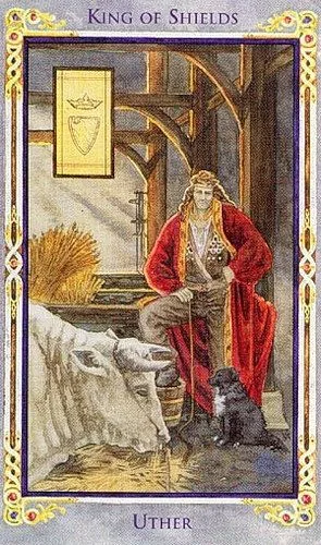 King of Shields card from the Arthurian Tarot deck