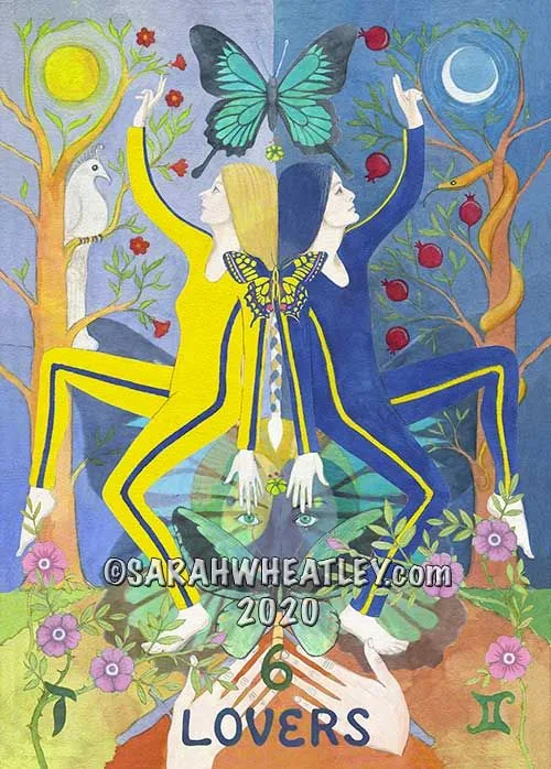 The Lovers card from the Asherah Tarot deck