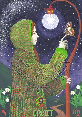 Asherah Tarot Review 17 The Hermit card from the Asherah Tarot deck