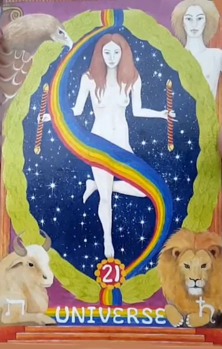 Asherah Tarot Review 19 The Universe card from the Asherah Tarot deck