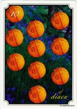 Ten of Disks from the Atavist Tarot partial gallery