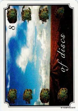 Eight of Disks from the Atavist Tarot partial gallery