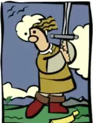 Page of Swords from the Ator Tarot partial gallery