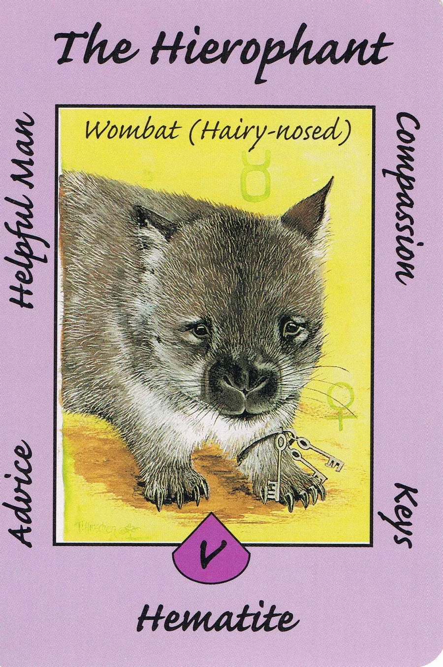 The Hierophant from the Australian Animal Tarot deck