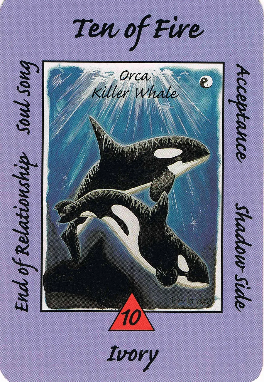 Ten of Fire from the Australian Animal Tarot deck