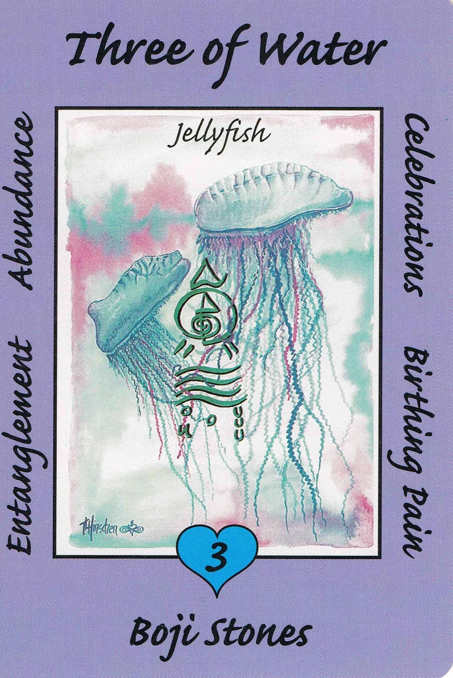 Three of Water from the Australian Animal Tarot deck