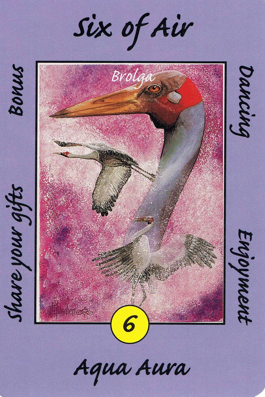 Six of Air from the Australian Animal Tarot deck
