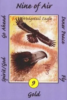 Nine of Air from the Australian Animal Tarot deck