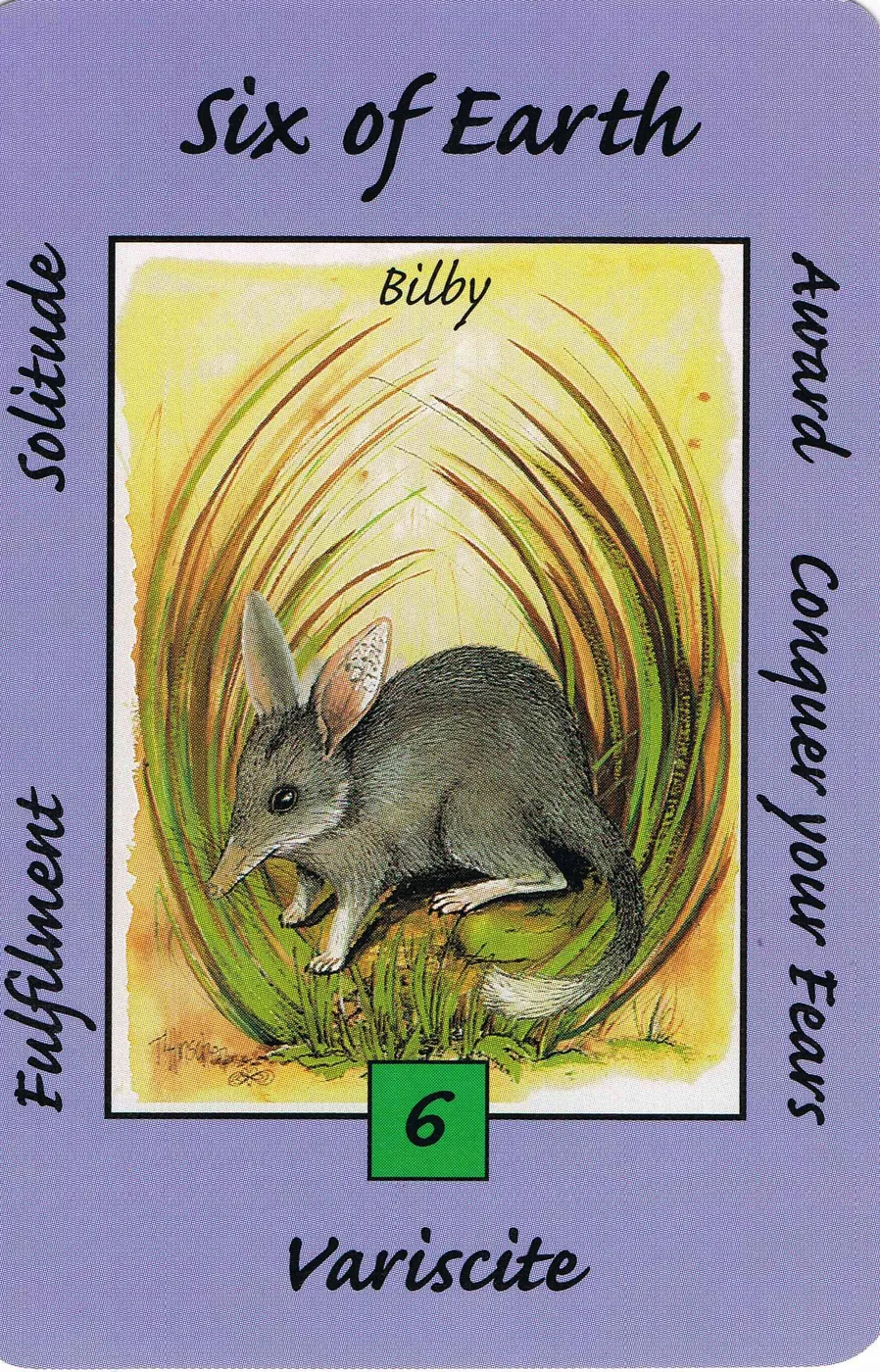 Six of Earth from the Australian Animal Tarot deck