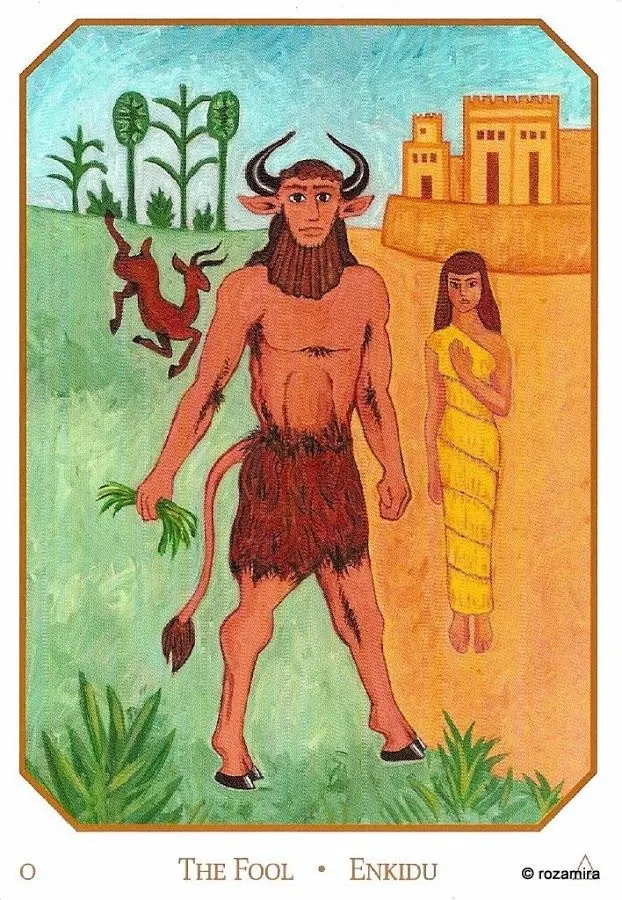 The Fool - Enkidu card from the Babylonian Tarot deck
