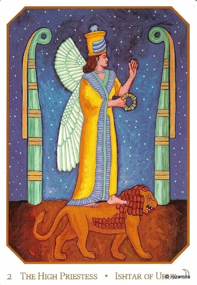 The High Priestess - Ishtar of Uruk card from the Babylonian Tarot deck