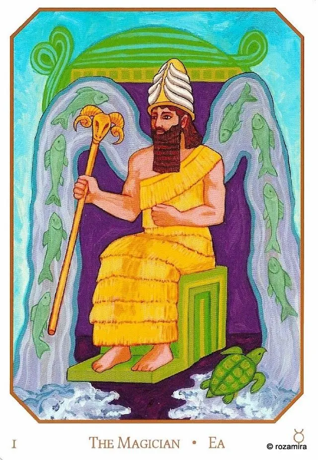 The Magician - Ea card from the Babylonian Tarot deck