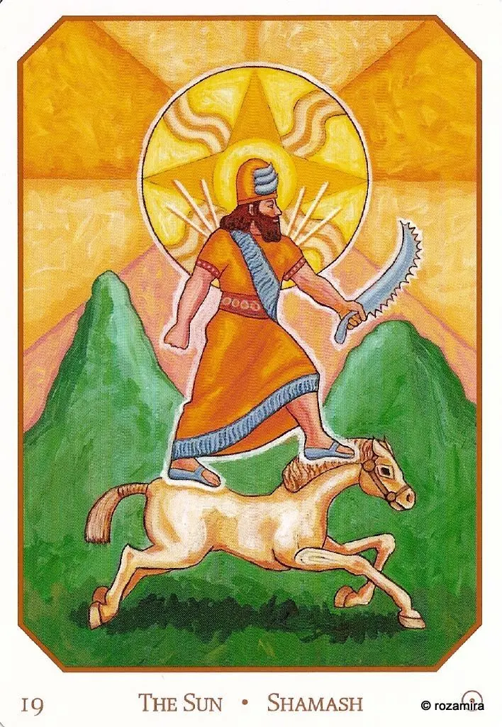 The Sun - Shamash card from the Babylonian Tarot deck
