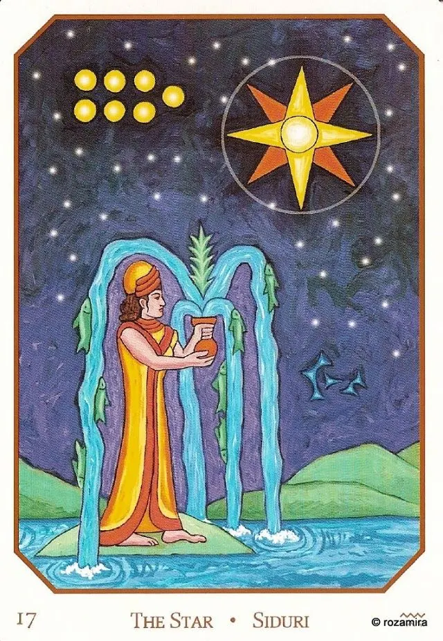 The Star - Sakku card from the Babylonian Tarot deck