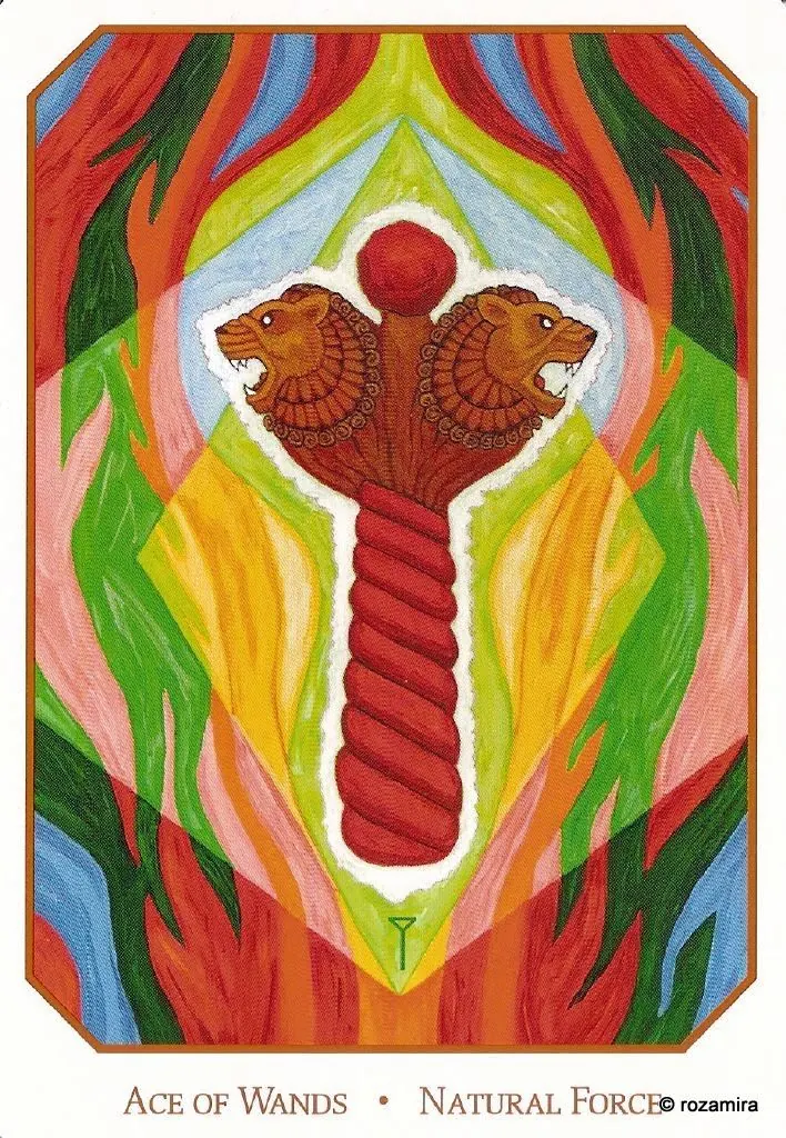 Ace of Wands - Natural Force card from the Babylonian Tarot deck