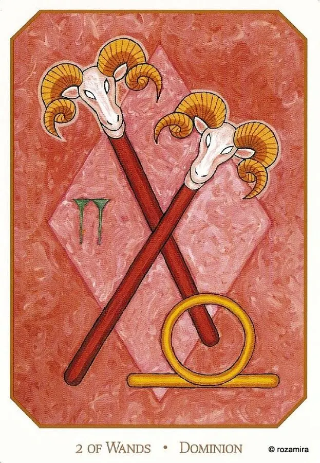 Two of Wands - Dominion card from the Babylonian Tarot deck