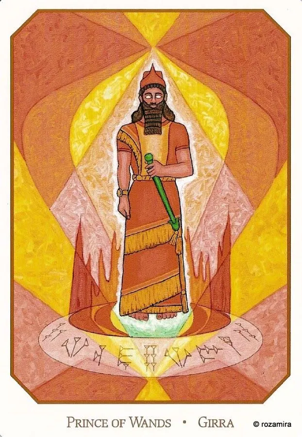Prince of Wands - Girra card from the Babylonian Tarot deck