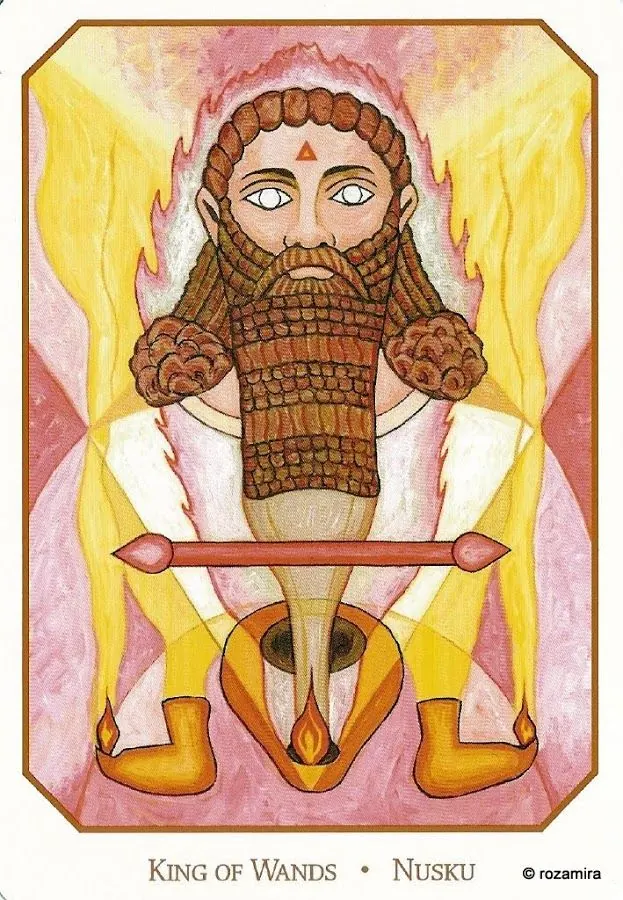 King of Wands - Nergal card from the Babylonian Tarot deck