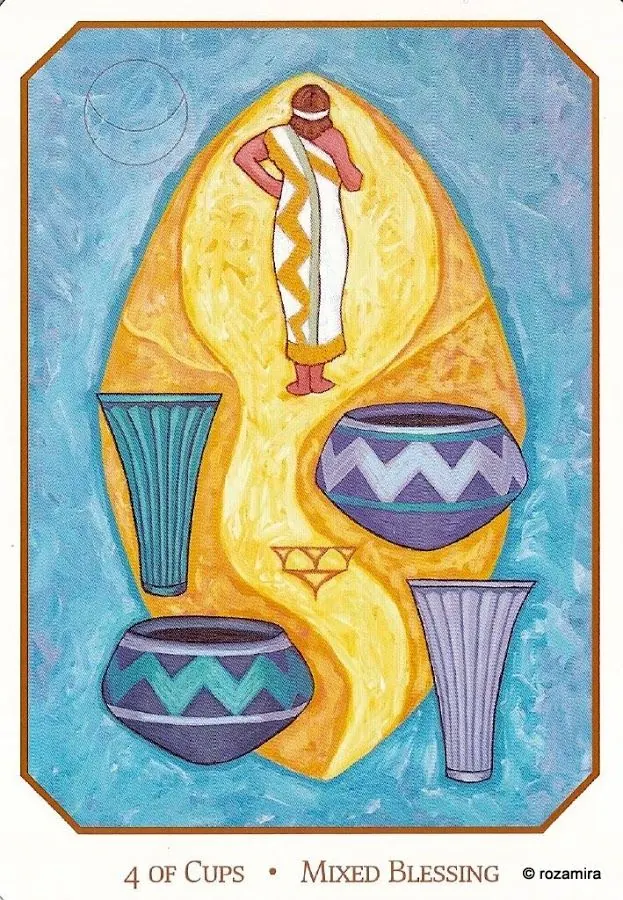 Four of Cups - Mixed Blessing card from the Babylonian Tarot deck