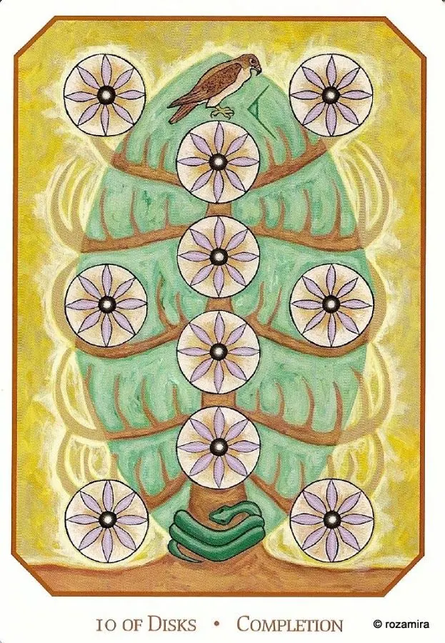 Ten of Disks - Completion card from the Babylonian Tarot deck