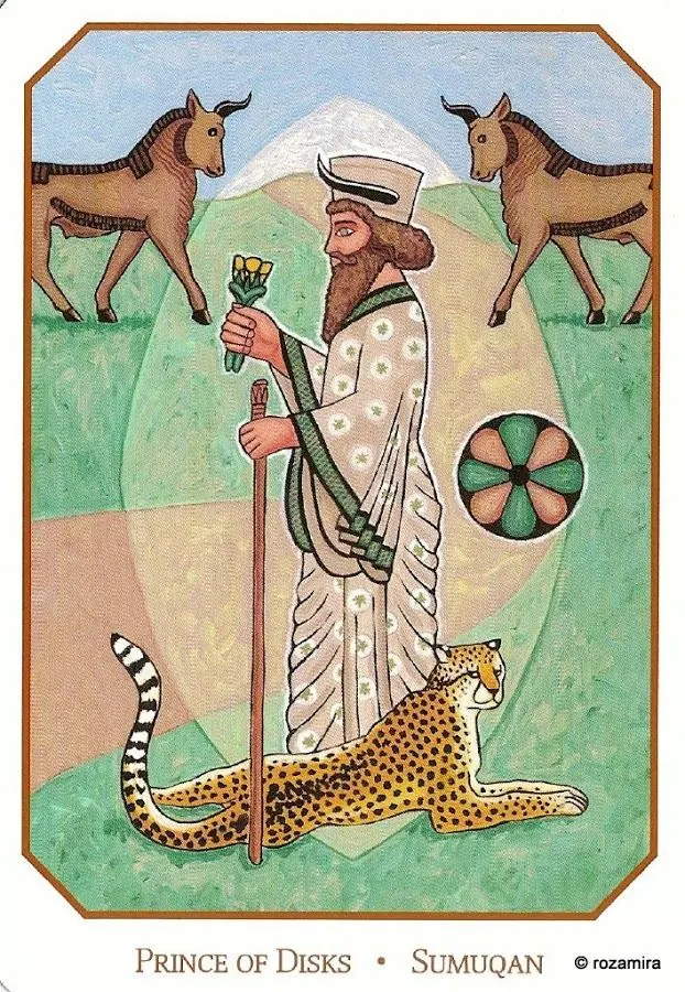 Prince of Disks - Sumerian card from the Babylonian Tarot deck